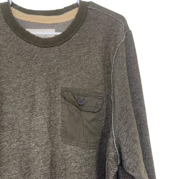 Abercrombie & Fitch Mens Olive Crewneck Sweater SZ XL Patched Elbown - Picture 11 of 12